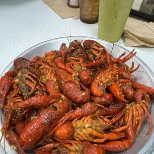 2lbs Crawfish (signature) flavor level spicy  Perfect amount of spicy Flavor was so yummy