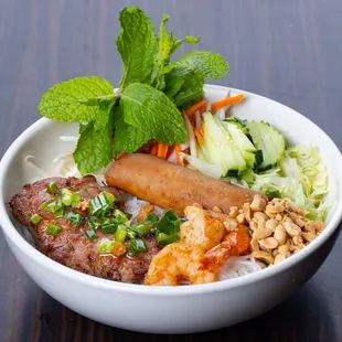 a bowl of vietnamese food