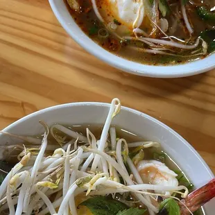 two bowls of soup