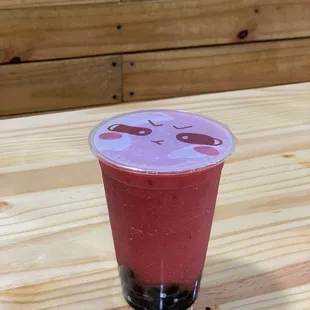 Strawberry Smoothie w/Boba