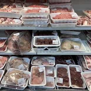a variety of meats