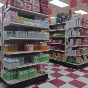 a variety of products on display