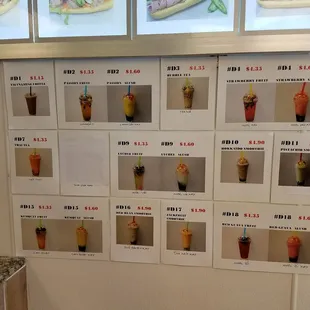 Drink menu