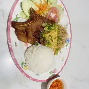 a plate of food on a table