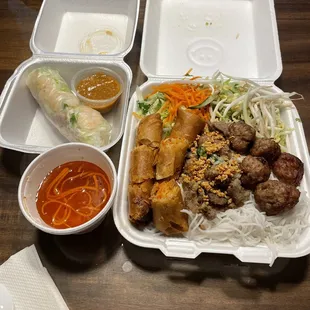 V10 - Goi Cuon spring roll V3 - bun cha gio beef and rice noodles