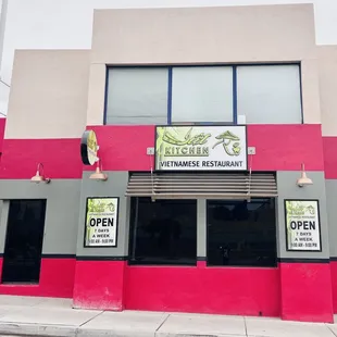 the front of the restaurant