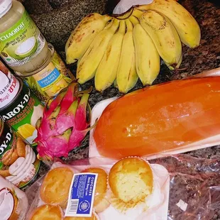 Fresh prepped half Papaya I think she said was only $1.75