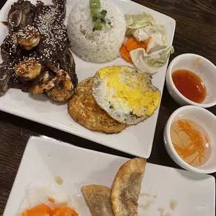 A9-Fried Wonton CR2-Grilled Short Rib Combo