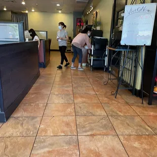 two people in a restaurant