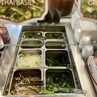 Herb bar, in case you want extra or something additional