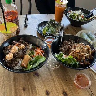 Several dishes we ordered  21. Special Pho 31. Special Vermicelli 41. Special Rice 81. Vietnamese Coffee 82. Thai Iced Tea