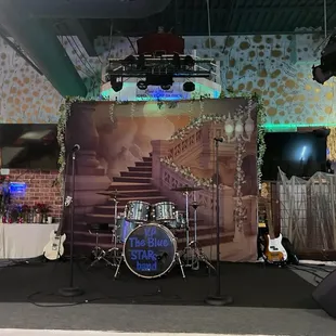 a stage set up for a concert