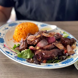 French style steak with tomato rice