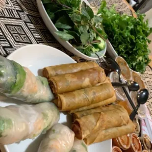 To-go Pork Cha gio and fresh shrimp spring rolls!