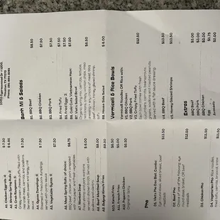 menu