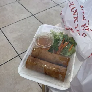 Fried spring rolls to die for .