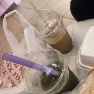 Pennywort drink and Vietnamese coffee on ice