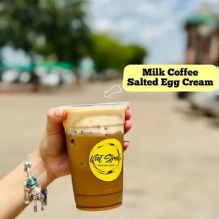 Salted Egg Cream Milk Coffee - Cà Phê Sữa Kem Trứng Muối