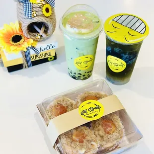 Thai Green Milk Tea With Flan 
Longan Artichokes 
Salted Egg Cupcake