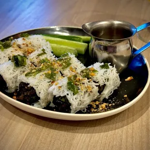 Wagyu beef noodle roll