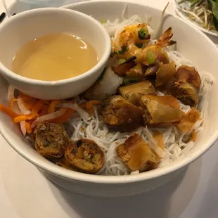 #58. Grilled Shrimp &amp; Egg Rolls Rice Noodle Bowl