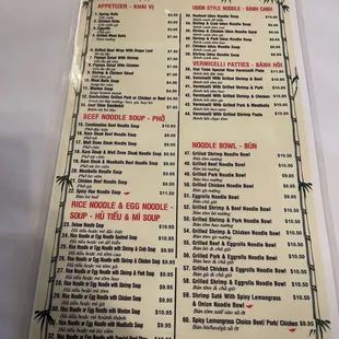 sushi and sashimi, menu
