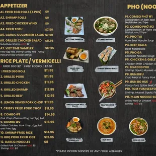 ramen and noodles, menu