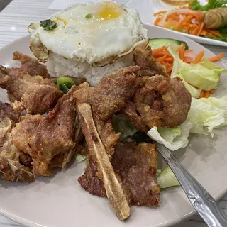 7. Crispy Fried Pork Chop Rice Plate