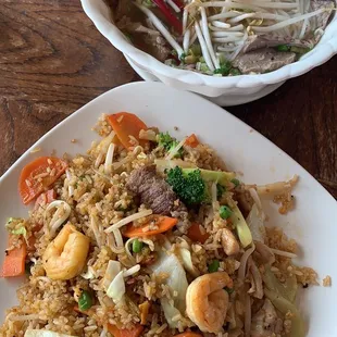 Fried Rice Combo and Beef Pho