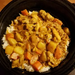 Curry chicken clay pot. Delicious. Perfect balance of flavors.