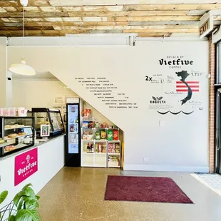 the interior of a coffee shop