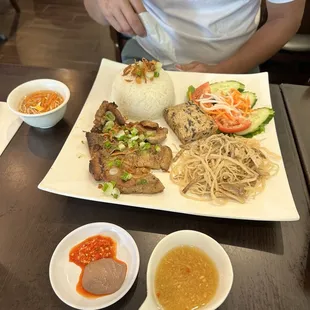 a plate of food on a table