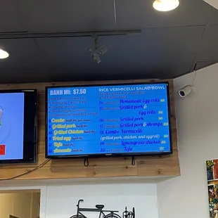 Banh Mi menu