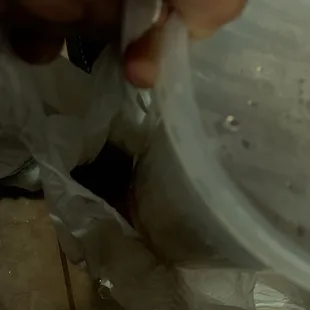 All the broth inside the bag. What a waste of money.