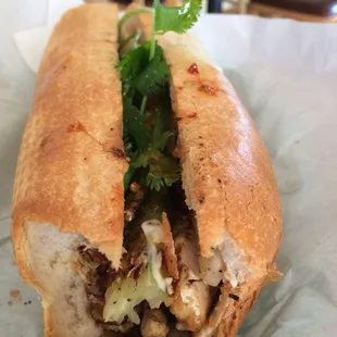 Scrumptious Tofu bahn mi sandwich