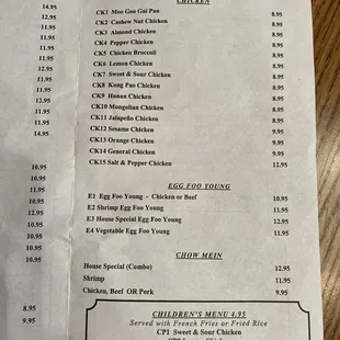 menu