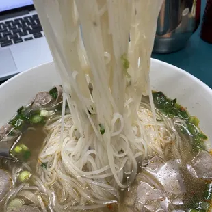 Pho "3" W lean flank and meatball