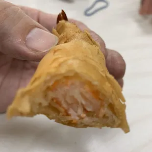 Inside the shrimp roll