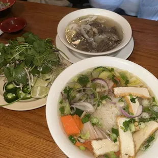 Tocu and vegetable pho