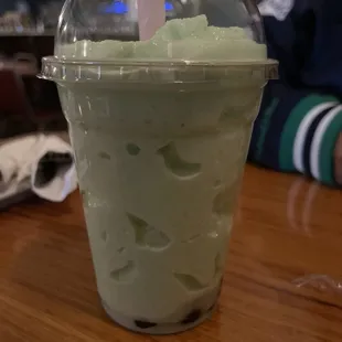 Honeydew boba tea