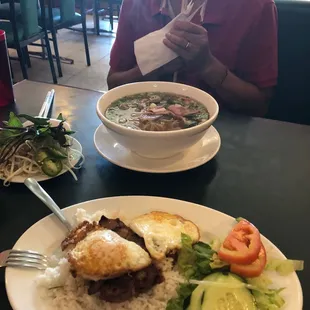 Pho dac Viet and com suon nuong