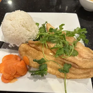 Fried Catfish Filets with ginger sauce