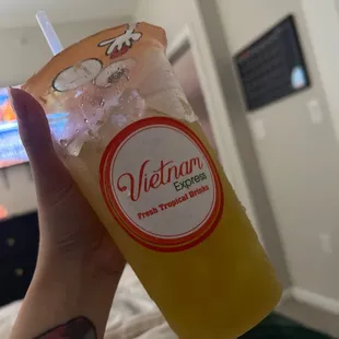 orange sugar cane juice