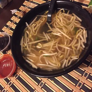 a bowl of noodle soup