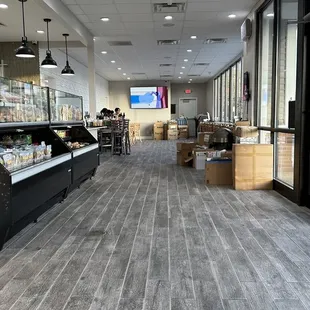 the inside of a restaurant