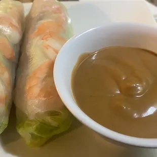 Pho and shrimp spring rolls , so good  Great price !