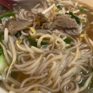 Brisket/tendon/tripe pho and shrimp spring rolls