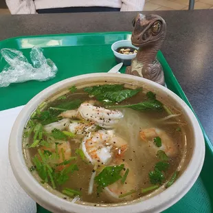 Bob the Raptor says &quot;Shrimp Pho!!!! RRRRRROOOOAAAARRRR!!!!&quot;