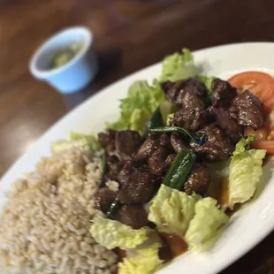 a plate of food on a table