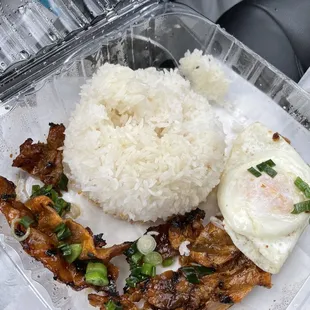 Grilled beef with lean egg with rice